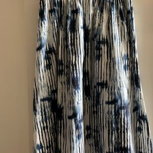 Simply Vera Vera Wang Navy and White Tie-Dye Maxi Skirt